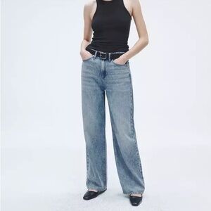 Rag & Bone Sz 26 Jeans Featherweight Denim Logan Wide-Leg Audrey